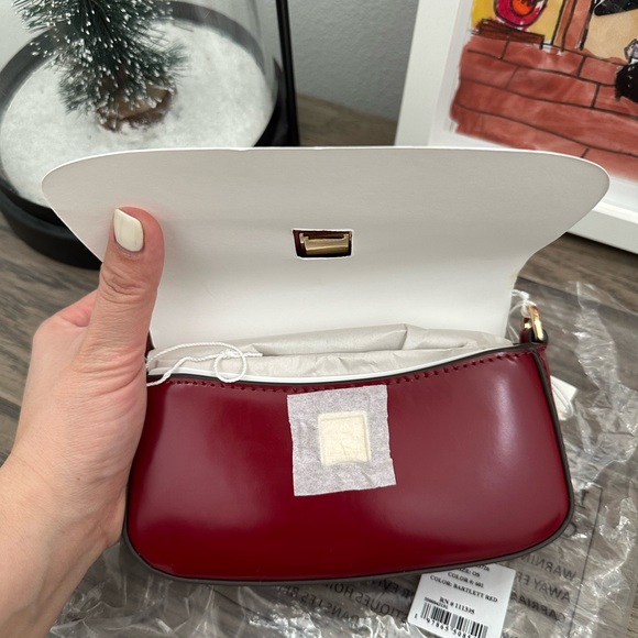 NWT tory burch britten smooth mini top handle red crossbody - Picture 7 of 11